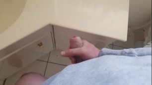 FAT WHITE DICK CUMS HARD ALL OVER BATHROOM SINK IN SLOW-MO HIGH DEFINITION!
