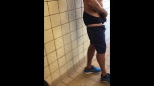 SEXY Grandpa CRUISING SLUT on Quarantine in Public Bathroom Cojiendo