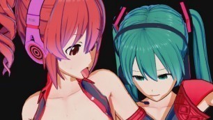 Vocaloid/UTAU - Futa Hatsune Miku X Kasane Teto 3D Hentai