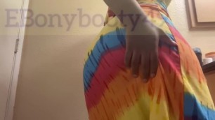 Girl Ripping Nasty Bubbly Farts in Rainbow Dress