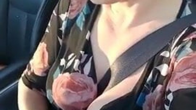Sweet Girl Masturbates In Her Car In Public