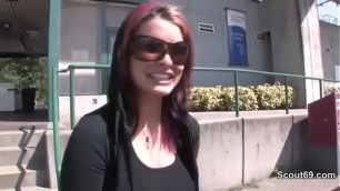 Sexy Redhead Milf Fuck Boy to Street Casting and Cum on Face